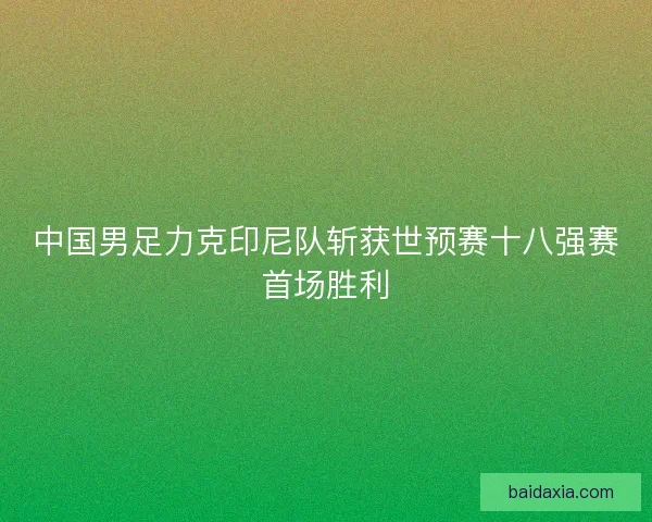 中国男足力克印尼队斩获世预赛十八强赛首场胜利